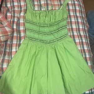 House of CB Light Green Lace Trim Dress